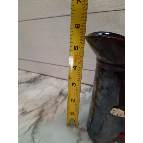 Vintage Crowing Rooster Redware Small Pitcher - Picture 2 of 5